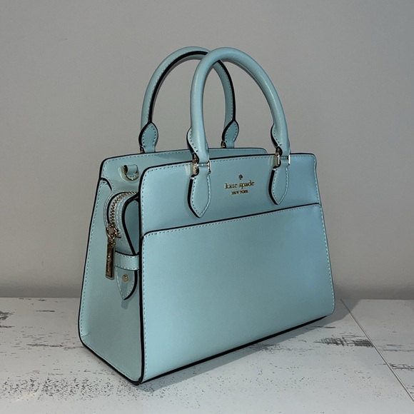 ♠️kate spade Madison Saffiano Small Satchel, Blue Glow NWT - Picture 7 of 11